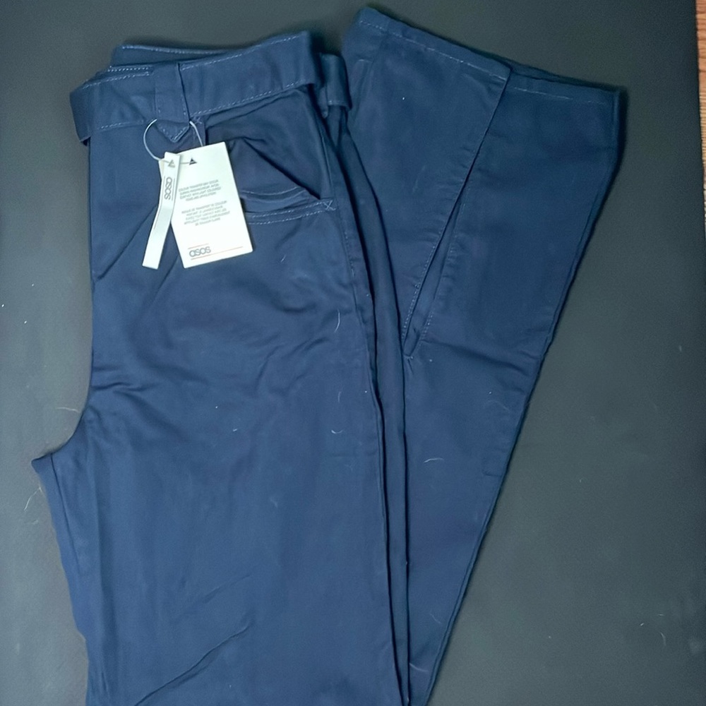 NWT‎ ASOS Navy Flare Pants - Size 6 - Picture 4 of 8